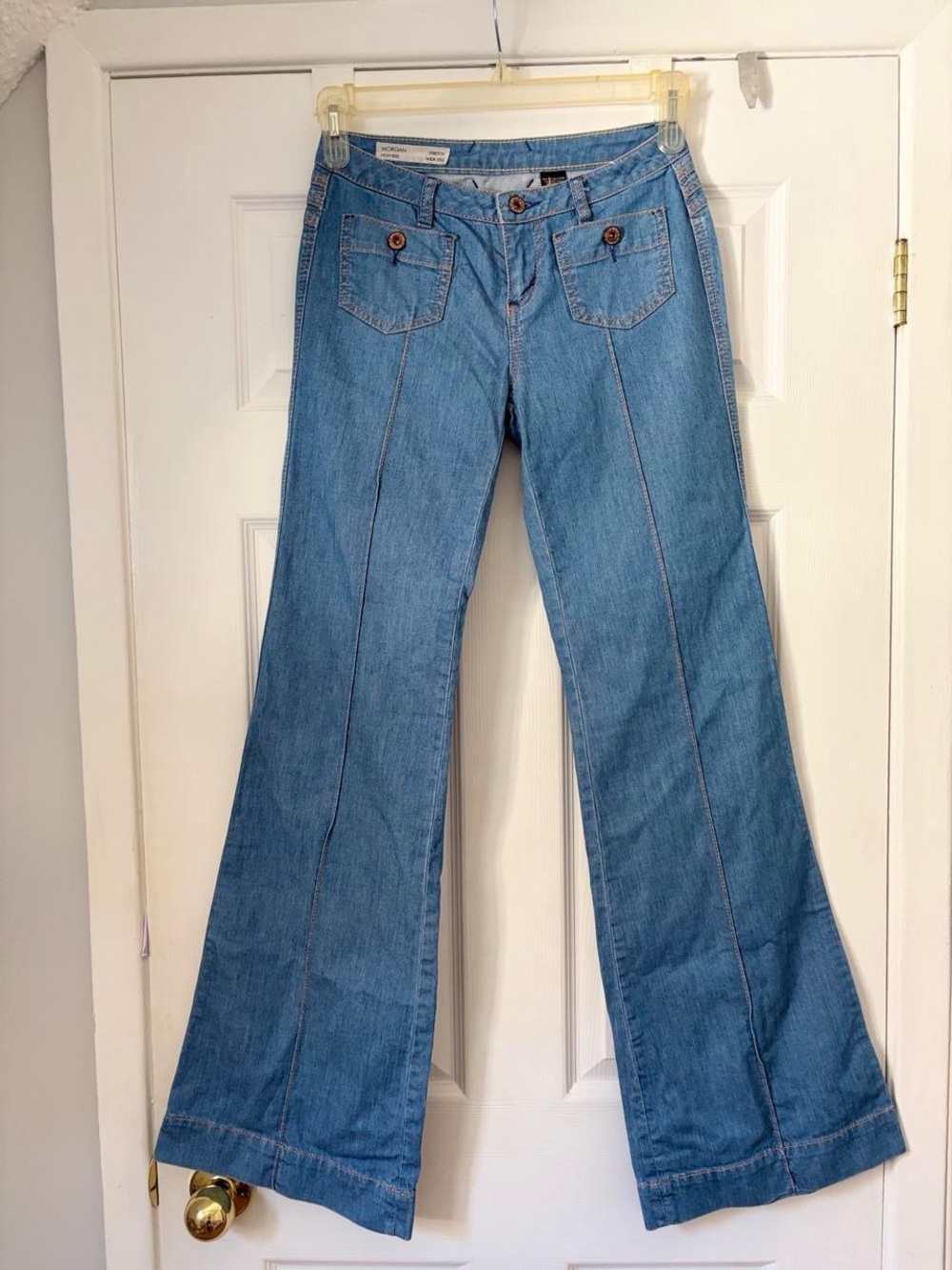 BUFFALO DAVID BITTON Morgan High Rise Wide Leg Jeans 26 Pintuck Stretch Y2K Vibe